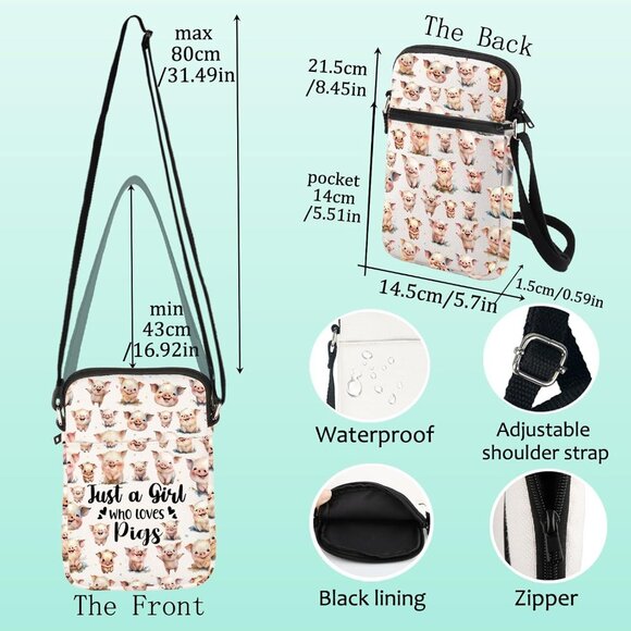 Funny Pig Crossbody Bag - Perfect Gift for Animal Lovers and Trendy Women - Picture 2 of 7